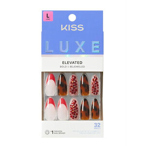 New Women's KISS Luxe Elevated Press-On Nails Red Brown